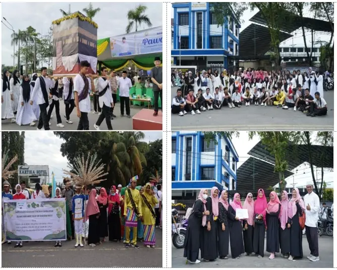 Ratusan Siswa MAN 1 Pontianak sangat Antusias Menyemarakkan Pawai Akbar Menyambut Bulan Ramadhan 1445 Hijriah